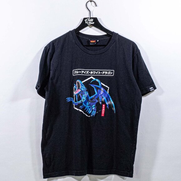 Yu-Gi-Oh Blue Eyes White Dragon T-Shirt Bench Anime Streetwear Large - Picture 1 of 8